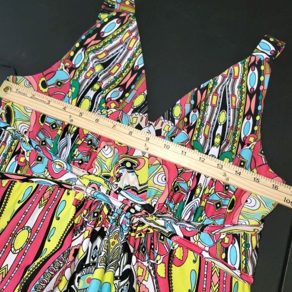 New Directions Colorful Maxi Dress Petite Large PL - Picture 8 of 11